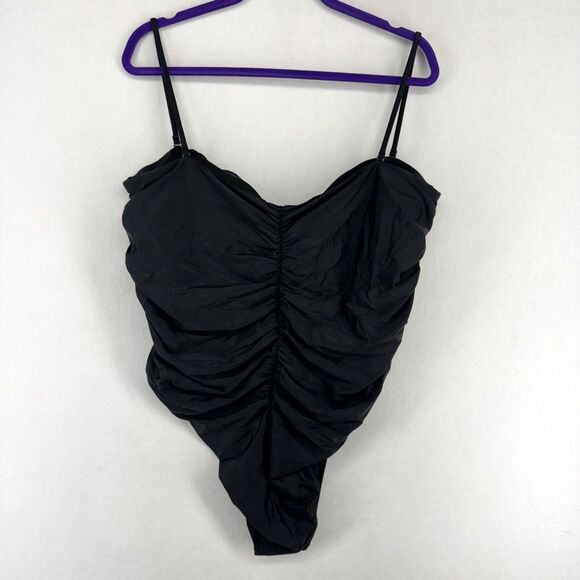 J. Crew Black Swimsuit‎ Ruched Sweetheart One-piece Womens Size 24 NEW - Picture 3 of 10